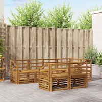 vidaXL Soffgrupper 7 pcs Naturfärg Massivt Akaciaträ
