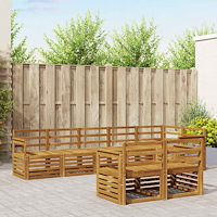 vidaXL Soffgrupper 8 pcs Naturfärg Massivt Akaciaträ