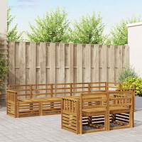 vidaXL Soffgrupper 8 pcs Naturfärg Massivt Akaciaträ