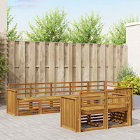 vidaXL Soffgrupper 8 pcs Naturfärg Massivt Akaciaträ