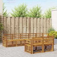 vidaXL Soffgrupper 8 pcs Naturfärg Massivt Akaciaträ