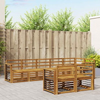 vidaXL Soffgrupper 8 pcs Naturfärg Massivt Akaciaträ