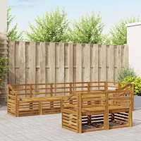 vidaXL Soffgrupper 8 pcs Naturfärg Massivt Akaciaträ