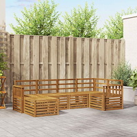 vidaXL Soffgrupper 6 pcs Naturfärg Massivt Akaciaträ