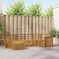 vidaXL Soffgrupper 6 pcs Naturfärg Massivt Akaciaträ