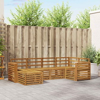 vidaXL Soffgrupper 6 pcs Naturfärg Massivt Akaciaträ