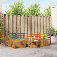 vidaXL Soffgrupper Naturfärg Massivt Akaciaträ