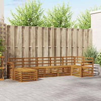 vidaXL Soffgrupper 7 pcs Naturfärg Massivt Akaciaträ