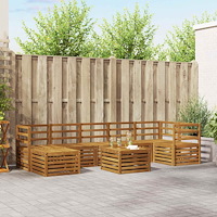 vidaXL Soffgrupper 8 pcs Naturfärg Massivt Akaciaträ