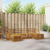 vidaXL Soffgrupper 6 pcs Naturfärg Massivt Akaciaträ