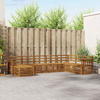 vidaXL Soffgrupper 8 pcs Naturfärg Massivt Akaciaträ