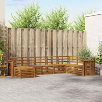 vidaXL Soffgrupper 8 pcs Naturfärg Massivt Akaciaträ