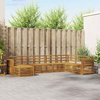vidaXL Soffgrupper 8 pcs Naturfärg Massivt Akaciaträ