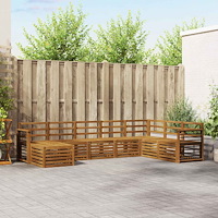 vidaXL Soffgrupper 8 pcs Naturfärg Massivt Akaciaträ