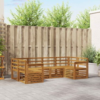 vidaXL Soffgrupper 6 pcs Naturfärg Massivt Akaciaträ