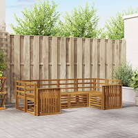 vidaXL Soffgrupper 6 pcs Naturfärg Massivt Akaciaträ