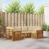 vidaXL Soffgrupper med kudde 20 pcs Naturfärg Massivt Akaciaträ