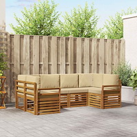 vidaXL Soffgrupper med kudde 20 pcs Naturfärg Massivt Akaciaträ