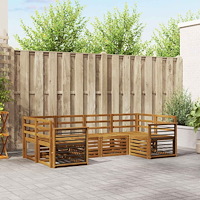 vidaXL Soffgrupper 6 pcs Naturfärg Massivt Akaciaträ