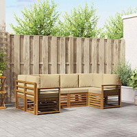 vidaXL Soffgrupper med kudde 20 pcs Naturfärg Massivt Akaciaträ