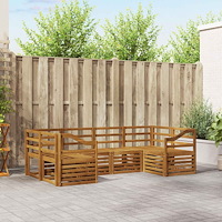 vidaXL Soffgrupper 6 pcs Naturfärg Massivt Akaciaträ