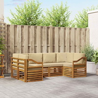 vidaXL Soffgrupper med kudde 20 pcs Naturfärg Massivt Akaciaträ