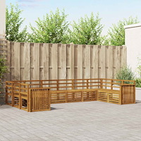 vidaXL Soffgrupper 10 pcs Naturfärg Massivt Akaciaträ