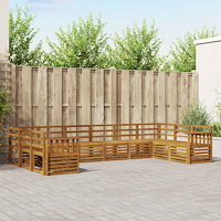 vidaXL Soffgrupper 10 pcs Naturfärg Massivt Akaciaträ