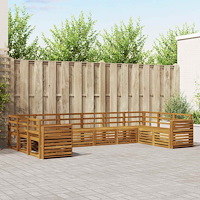 vidaXL Soffgrupper 10 pcs Naturfärg Massivt Akaciaträ
