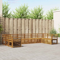 vidaXL Soffgrupper 10 pcs Naturfärg Massivt Akaciaträ