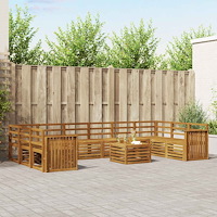 vidaXL Soffgrupper Naturfärg Massivt Akaciaträ