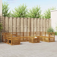 vidaXL Soffgrupper Naturfärg Massivt Akaciaträ