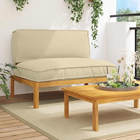 vidaXL Soffset med kudde Beige 120 x 92 x 69 cm Massivt Akaciaträ