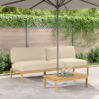 vidaXL Soffset med kudde Beige 240 x 92 x 69 cm Massivt Akaciaträ