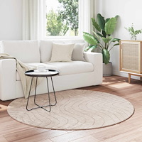 vidaXL Områdesmattor Rund PALMERAS Beige Ø 160 CM Polyester