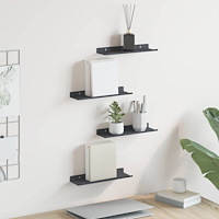 vidaXL Flytande hylla Väggmonterad 4 pcs Antracit 30 x 9 x 2,5 cm Stål