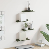 vidaXL Flytande hylla Väggmonterad 4 pcs Olivgrön 30 x 9 x 2,5 cm Stål