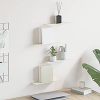 vidaXL Flytande hylla Väggmonterad 4 pcs Vit 30 x 9 x 2,5 cm Stål