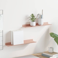 vidaXL Flytande hylla Väggmonterad 2 pcs Rosa 40 x 9 x 2,5 cm Stål