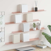 vidaXL Flytande hylla Väggmonterad 4 pcs Rosa 80 x 9 x 2,5 cm Stål