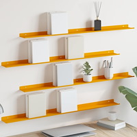 vidaXL Flytande hylla 4 pcs Senapsgul 100 x 9 x 2,5 cm Stål