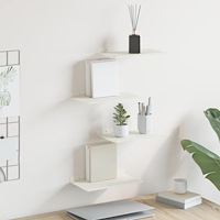 vidaXL Flytande hylla Väggmonterad 4 pcs Vit 30 x 18 x 2,5 cm Stål