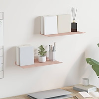 vidaXL Flytande hylla Väggmonterad 2 pcs Rosa 40 x 18 x 2,5 cm Stål