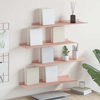 vidaXL Flytande hylla Väggmonterad 4 pcs Rosa 60 x 18 x 2,5 cm Stål