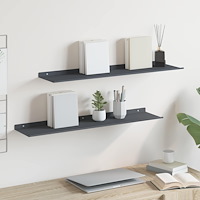 vidaXL Flytande hylla 2 pcs Antracit 80 x 18 x 2,5 cm Stål