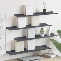 vidaXL Flytande hylla 4 pcs Antracit 80 x 18 x 2,5 cm Stål