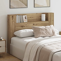 vidaXL Huvudgavelsskåp med LED Artisan Ek 140 x 16,5 x 103,5 cm