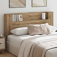 vidaXL Huvudgavelsskåp med LED Artisan Ek 160 x 16,5 x 103,5 cm