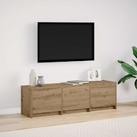 vidaXL TV-skåp med led Artisan Ek 140 x 34 x 40 cm Konstruerat trä