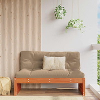 vidaXL Sektionell Soffa Enheter Massiv furu VaxBrun 120 x 95 x 69 cm